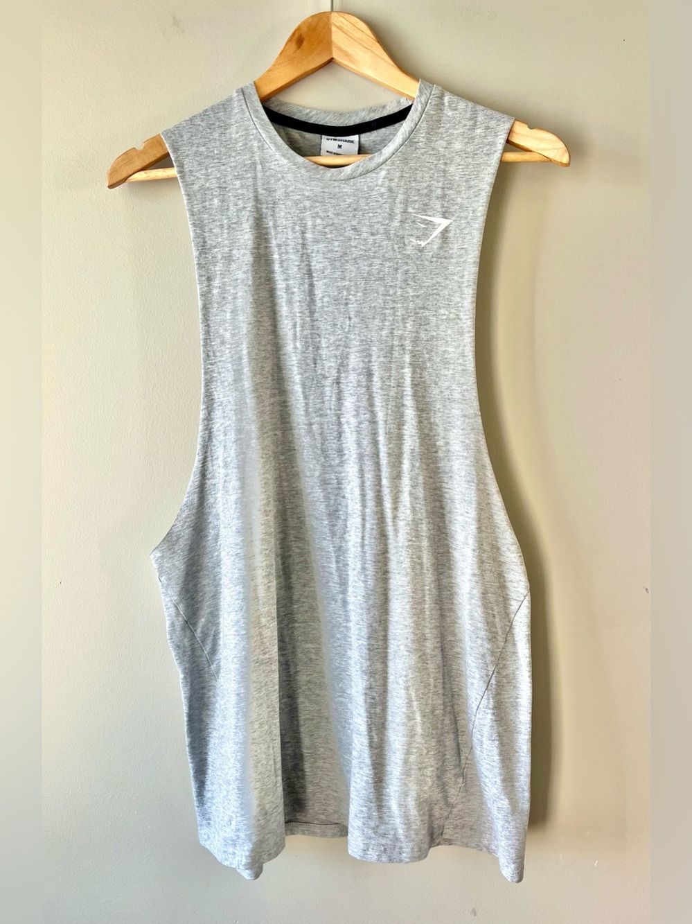 Gymshark Men's React Drop Arm Muscle Tank in Heather Grey Crew Neck Size Medium